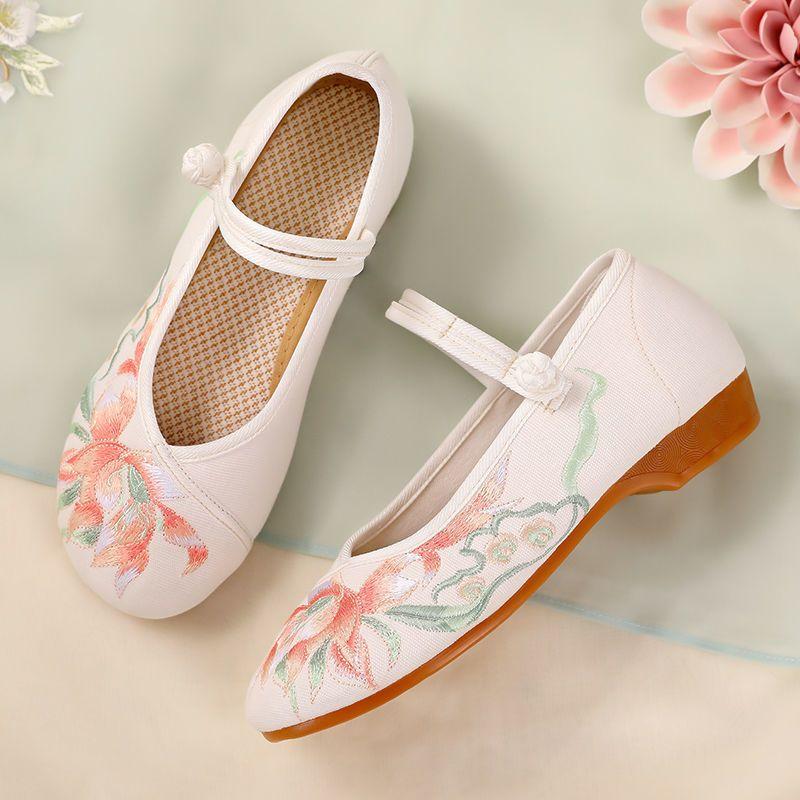 Женская обувь, древние ветровые туфли, обувь ханьфу, старая пекинская тканевая обувь, женская обувь с этнической ветровой вышивкой