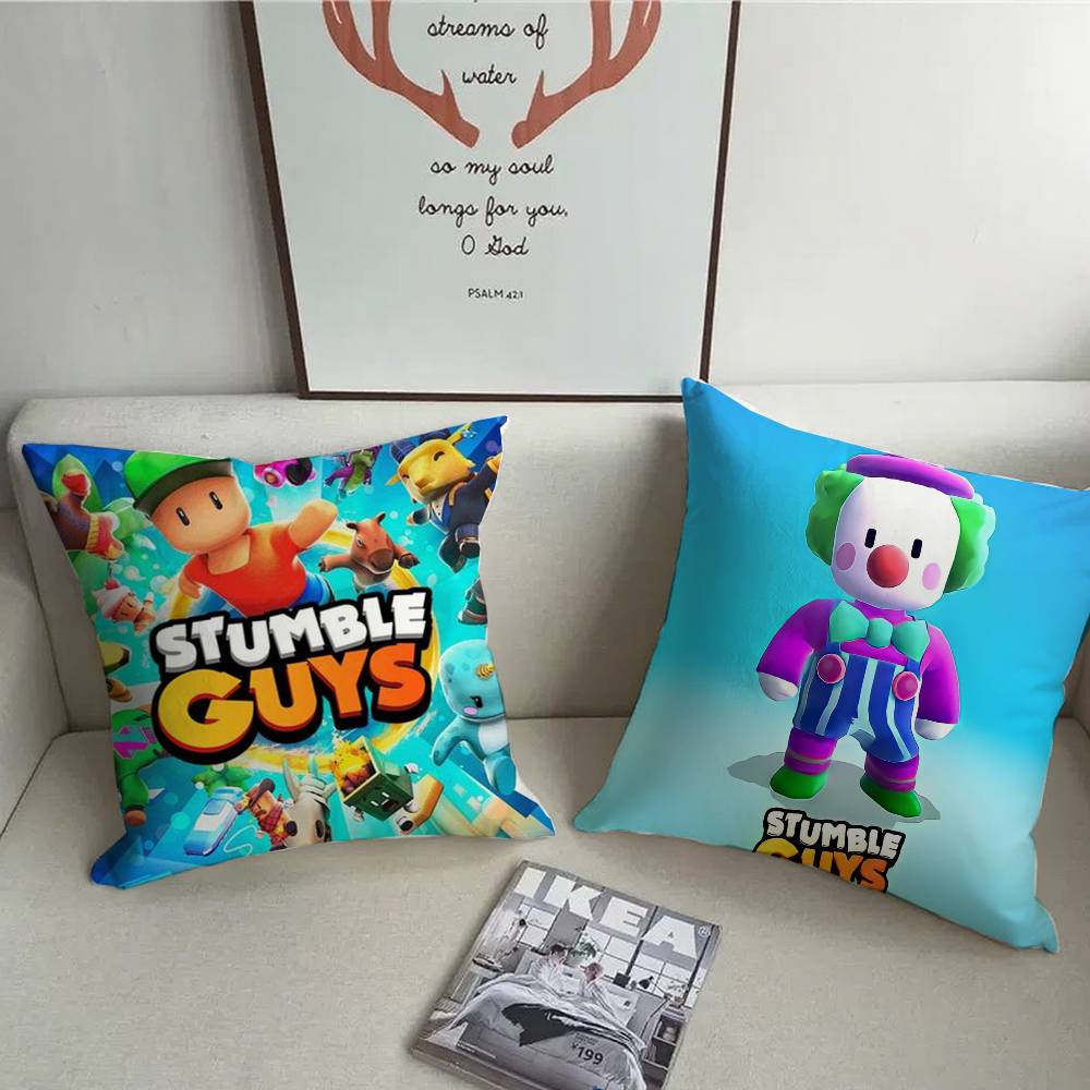 Подушка Игровая Спящая S-Stumble Guys Декоративная Наволочка Короткий Плюш Диван Декоративный Подарок Дом Двусторонняя Печать Подушка