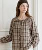 FOREVER21 Простая клетчатая блузка с собранным воротником и длинным рукавом (Ftdcbl020)