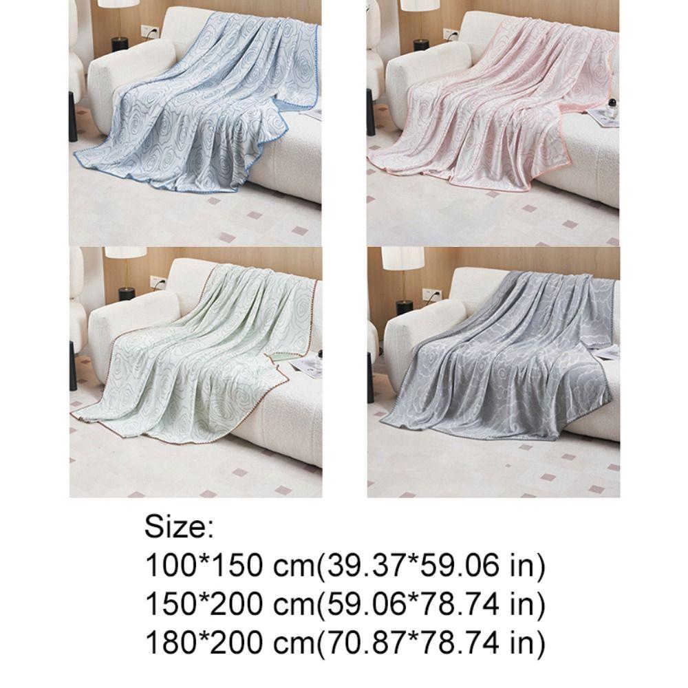 Breathable Air-conditioned Comforter Double Side Flower Pattern Nap Blanket Bedroom