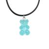 Handmade 11 Colors Candy Cartoon Bear Chokers Chain Necklaces Cute Jelly Pendant For Women&Girl Daily Jewelry Party Gifts