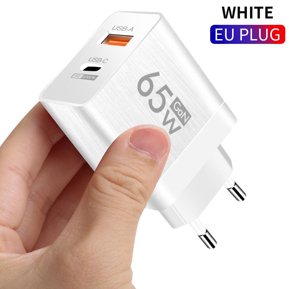 65W GaN USB C Charger Fast Charging Type C PD QC3.0 Quick Charge Mobile Phone Adapter for iPhone 14 15 Pro Xiaomi Redmi Oneplus
