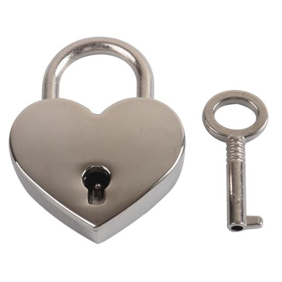 Винтажный мини-замок в форме сердца, дорожный чемодан, коробка для багажа, замок с ключом