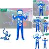 High-quality Cartoon Cosplay Dance Costume For Kids Blue Soft Milk Silk Fabric