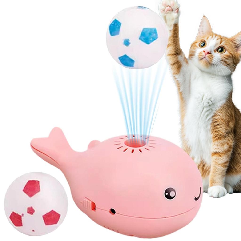 Whale Floating Cat Toy Ball Electric Moving Ball Soccer Toy For Cats Children's Fan Balancing Blowing Games Ideal Birthday Party Gift
