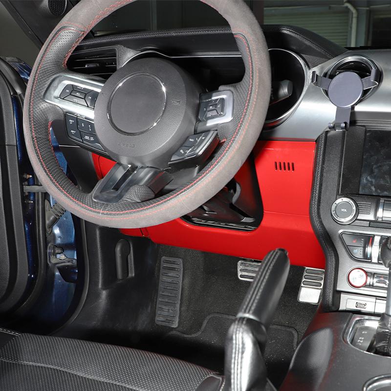 Car Under Steering Wheel Decorative Panel Stickers Accessories Fit for Ford Mustang 2015 Up ABS Interior Accessories