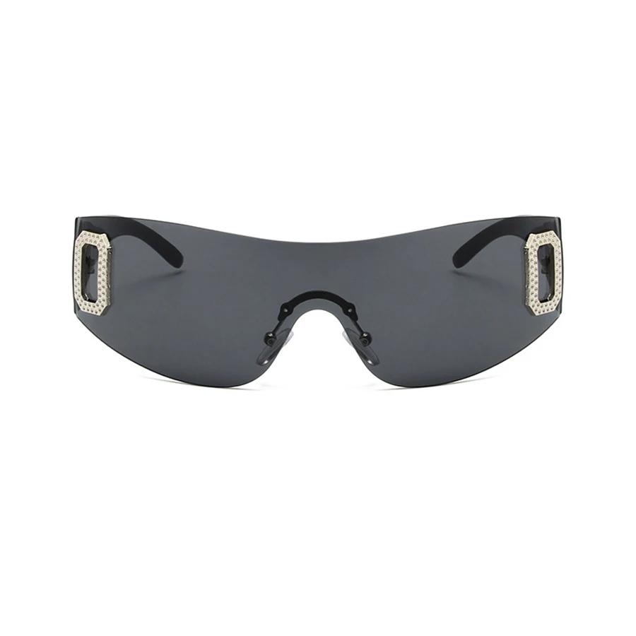 Солнцезащитные очки Y2K без оправы в стиле панк, монолитные, женские, очки-гогглы, новые, роскошные брендовые солнцезащитные очки, женские, пятизвездочные, облегающие