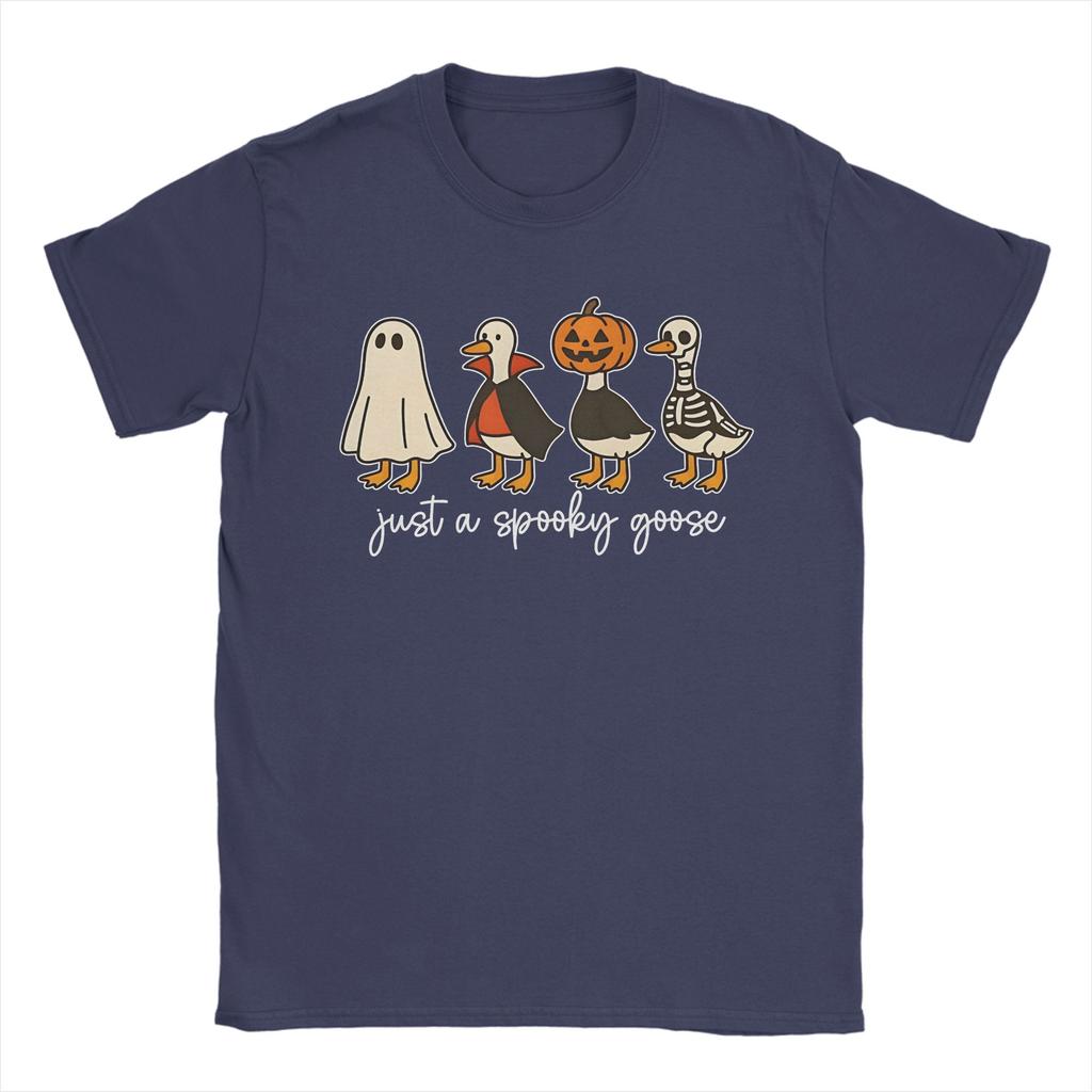 All Seasons Spooky Goose On The Loose Halloween T Shirt For Unisex  Pure Cotton T-shirts Short Sleeve Clothing