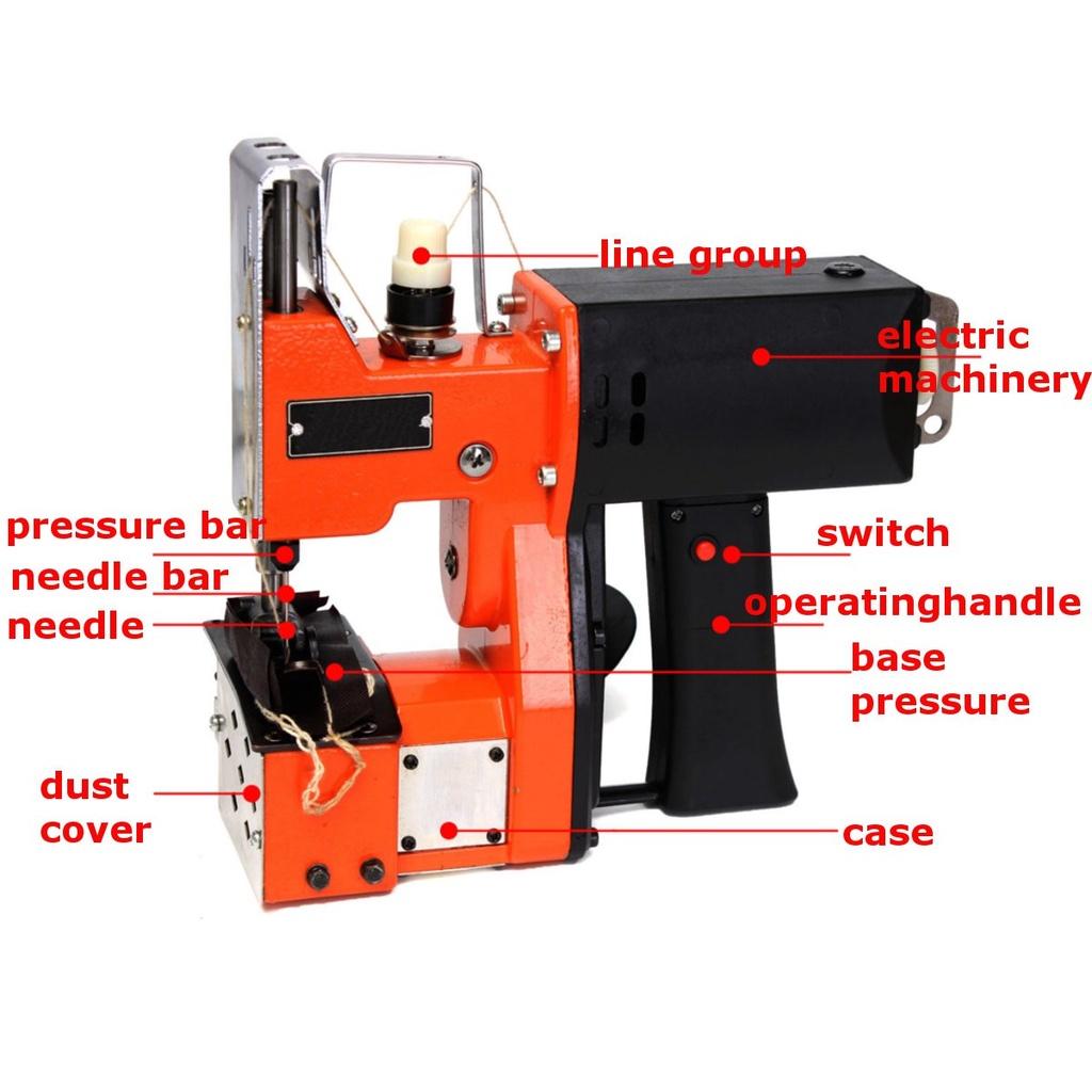 Портативная электрическая швейная машина 100 Вт, запечатывающая машина, 220 В, промышленная машина для шитья ткани с адаптером
