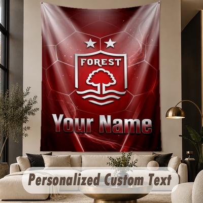 Custom Text Tapestry Nottingham Forest FC Print Wall Tapestry Indoor Living Room Wall Decor
