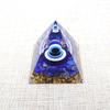 Crystal Stone Pyramid Figurine Drop Glue Evil Eye Pyramid Evil Eye Ornament  Home Office