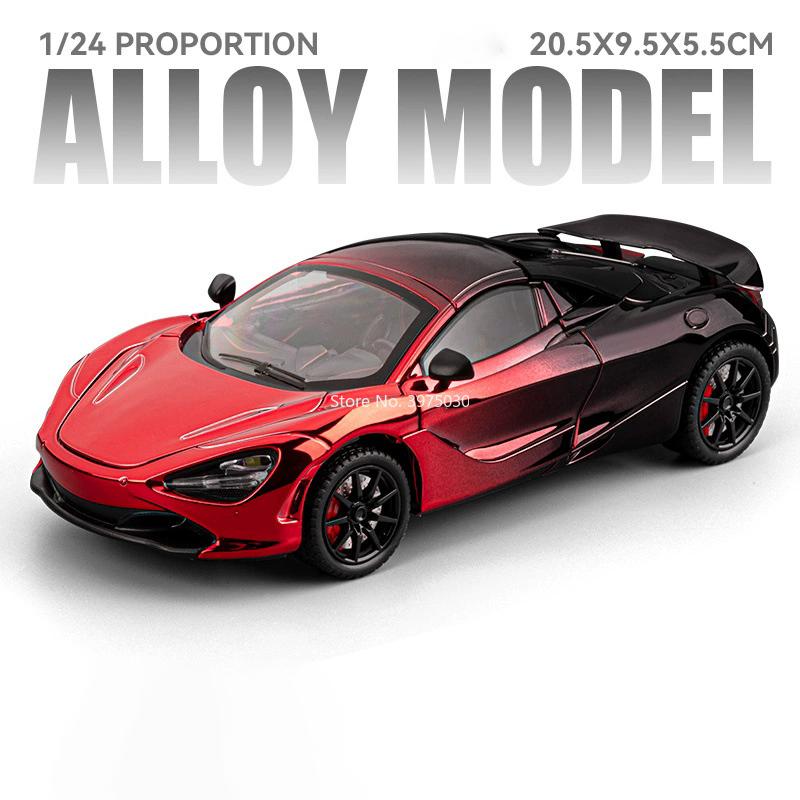1:24 Scale 720S Apollo EVO Cars Toy Model Miniature Sports Car Wheel Pull Back Rubber Tire Vehicle Models Festival Gifts