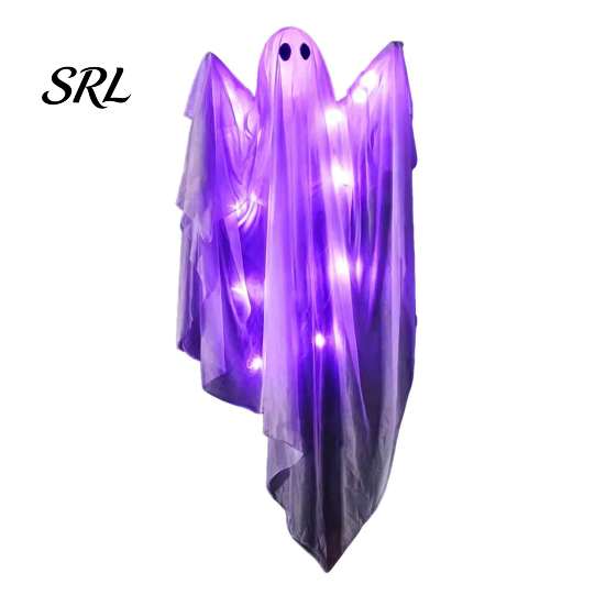 Indoor Outdoor Halloween Props Hanging Light Up Ghost Decoration, Large Spooky Flying for Horror Scene Layout Accessories Front Yard Patio Lawn Garden