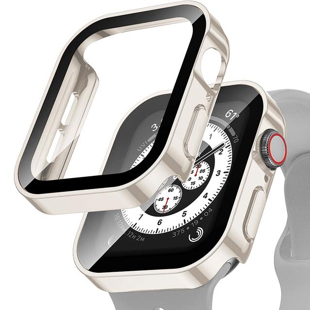 Чехол из ТПУ для Apple Watch Корпус 44 мм/40 мм 42 мм/38 мм 45 мм 41 мм бампер Защитная пленка для экрана iWatch Серия 6 4 3 SE 7 8 Аксессуары для корпуса