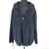 Made In Japan Mohair Wool Knit Cardigan L Women Navy Sweater(USED)