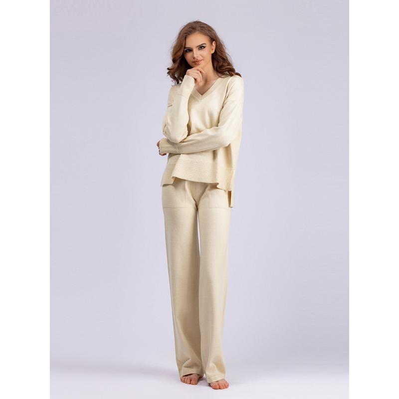 Autumn and Winter Women's Sweater Set Fashion Loose Casual Long-sleeved Sweater Pants Two-piece Set