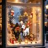 Removable Glass Stickers Christmas Lamb Static Stickers, Reusable PVC Window Cling, Holiday Decorations Decals with Bells Snowflakes Tree And