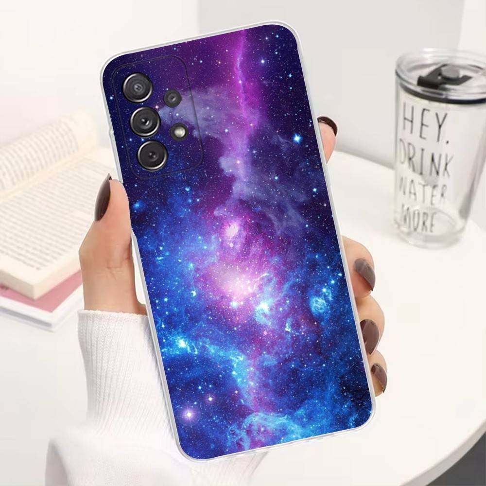 Space For Galaxy Universe Phone Case For Samsung A30,71,51,S9,10,20,Ultra,FE,Lite, S22,23,21,PIus,Transparent, Silicone Case