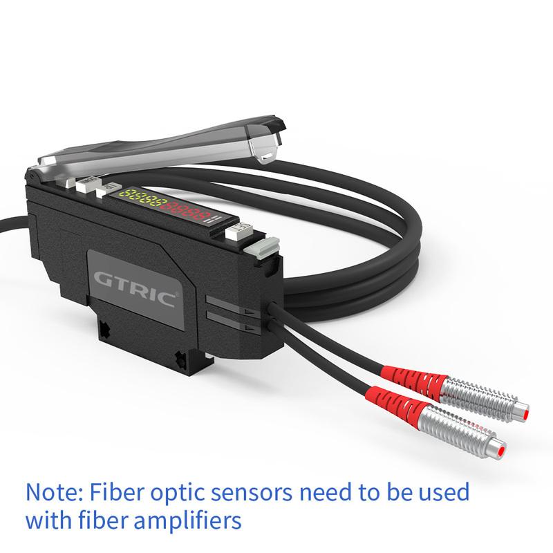 GTRIC Fiber Optic Sensor Amplifier Combo Kit M3 1-2M Cable Coaxial Non-coaxial NA11 Digital Display Optical Photoelectric Switch