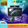 3 Cameras Dash Cam 4in Clear Car Rearview Mirror Car Video Recording Camcorder Wide Angle Car