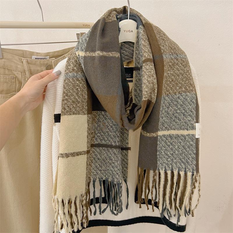 Женский шарф из пашмины, однотонный зимний кашемировый шарф, женские длинные шарфы, палантины для женщин