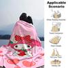 1pc My Melody strawberry blanket Lightweight Flannel Throw for Sofa Bed Travel Camping Livingroom Office Couch Chair