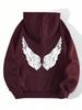 Spread Wings On The Back Graphic Print Woman Hoodie Hip Hop Soft Hoody Fashion Warm Loose Sweatshirt Autumn Fleece Sportswears