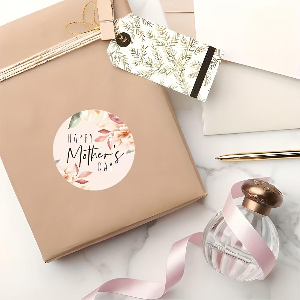 60Pcs Happy Mother's Day Round Stickers Elegant Flower Tags Stickers Greeting Cards Gifts Mother's Day Theme Stickers