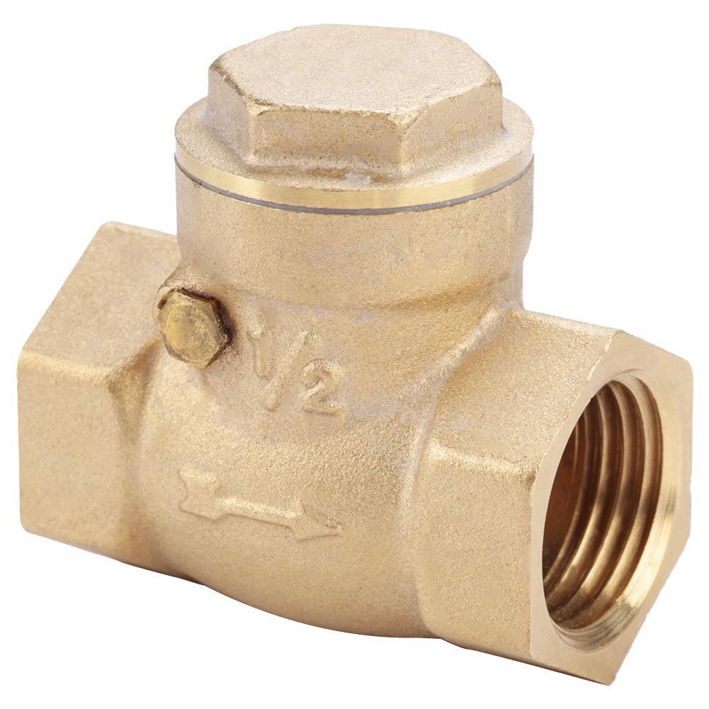 Golden Brass One Way Female Thread Swing Check Valve Brass Check Valve Parts (DN15)
