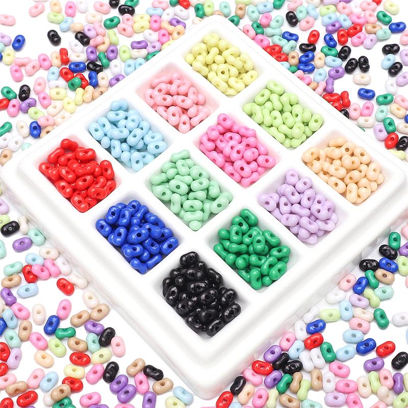 105Pcs Acrylic Beads Charms Peanut Beads For DIY Bracelet Necklace Jewelry Making