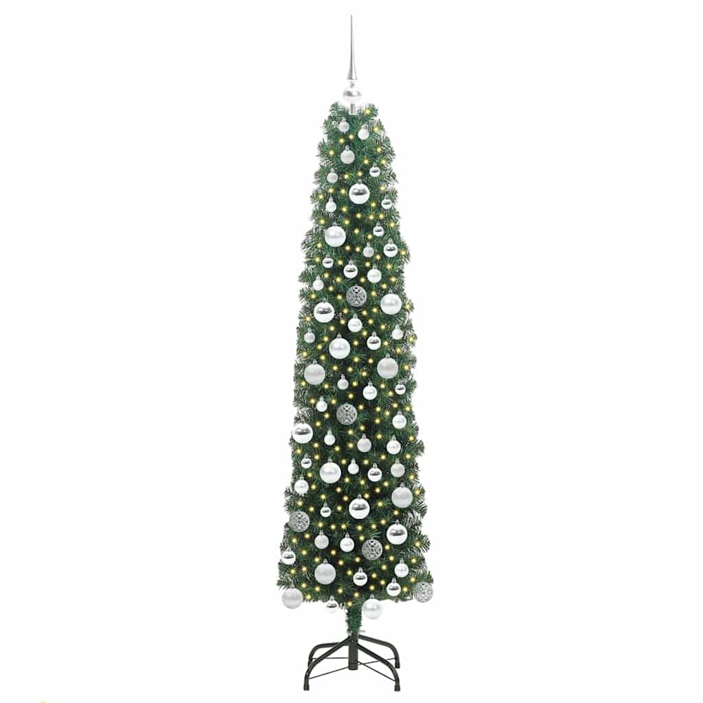 Artificial Christmas Tree with 300 LEDs and Stand Green 180 cm