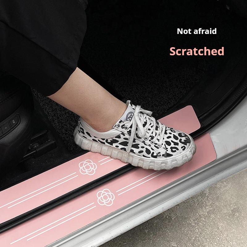 Universal Type Car Door Sill Protector Sticker Leather Door Threshold Protecto Anti Scratch Guard Wear Resistant Waterproof