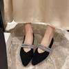 Shoes Female 2024 Slip On Women's Flats Casual Daily Flats Women Crystal Pointed Toe Low Heel Soft Bottom Light Ladies Shoes