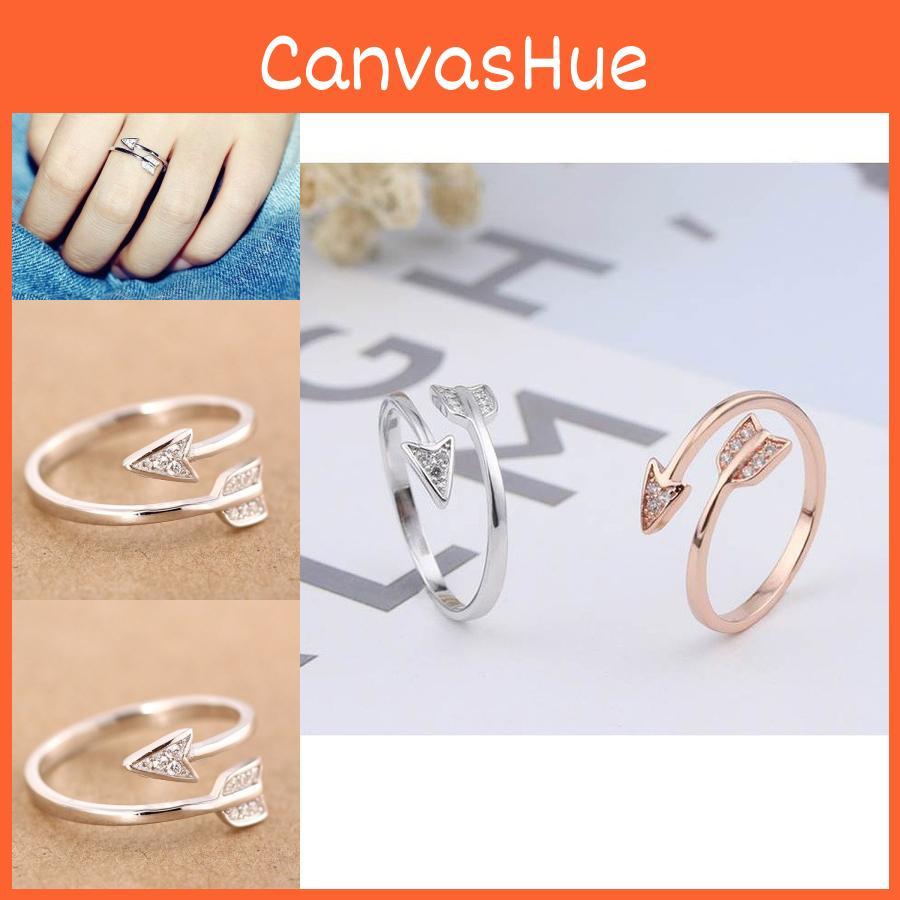 Кольцо в виде стрелы в форме сердца в корейском стиле, регулируемое, открытое, серебро S925