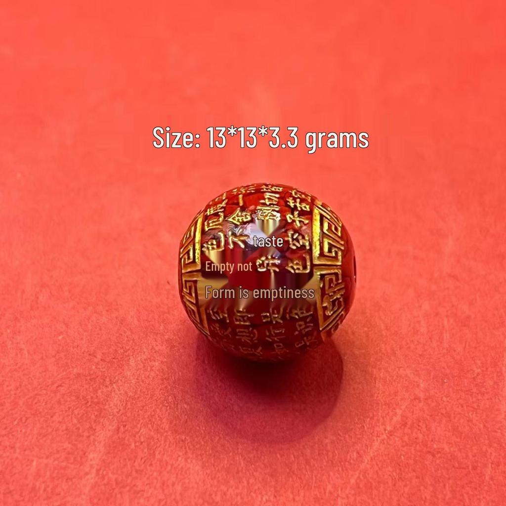 Original Gold-Plated Cinnabar Turtle Shell Fu Plaque and Gourd Pouch Accessories