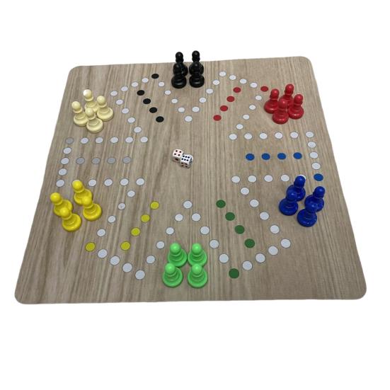 1 Set 6 Players Flying Chess Game with 35CM Rubber Chessboard 24 Chess Pieces 2 Dice Kids Adults Family Night Interactive Classic Strategy Game