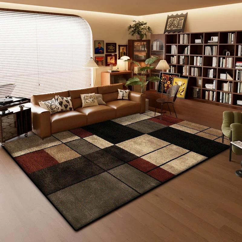 Modern Geometric Rug For Living Room Bedroom Kitchen Bathroom Non-Slip Easy-Clean Washable Rug