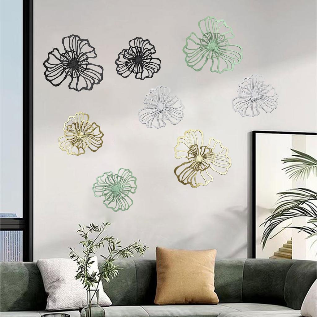 Elegant Metal Floral Wall Hanging with Double Layers Flower Sign for Modern Home Aesthetics for Art Lover House Wife