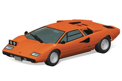 Aoshima Bunka Kyozai Серия Snap Kit Lamborghini Countach LP400 Оранжевый Пластиковая Модель для Сборки (АОСИМА) 1/32 Предварительно окрашенный 20-C