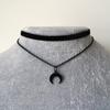 Модные готические полые черные розы, луна, ворона, гроб, крест, подвески, двухслойные ожерелья для женщин, украшения на Хэллоуин