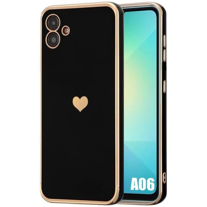 Protective Case - Samsung - Galaxy A06 - Shockproof - Ultra Slim - Golden Heart Pattern