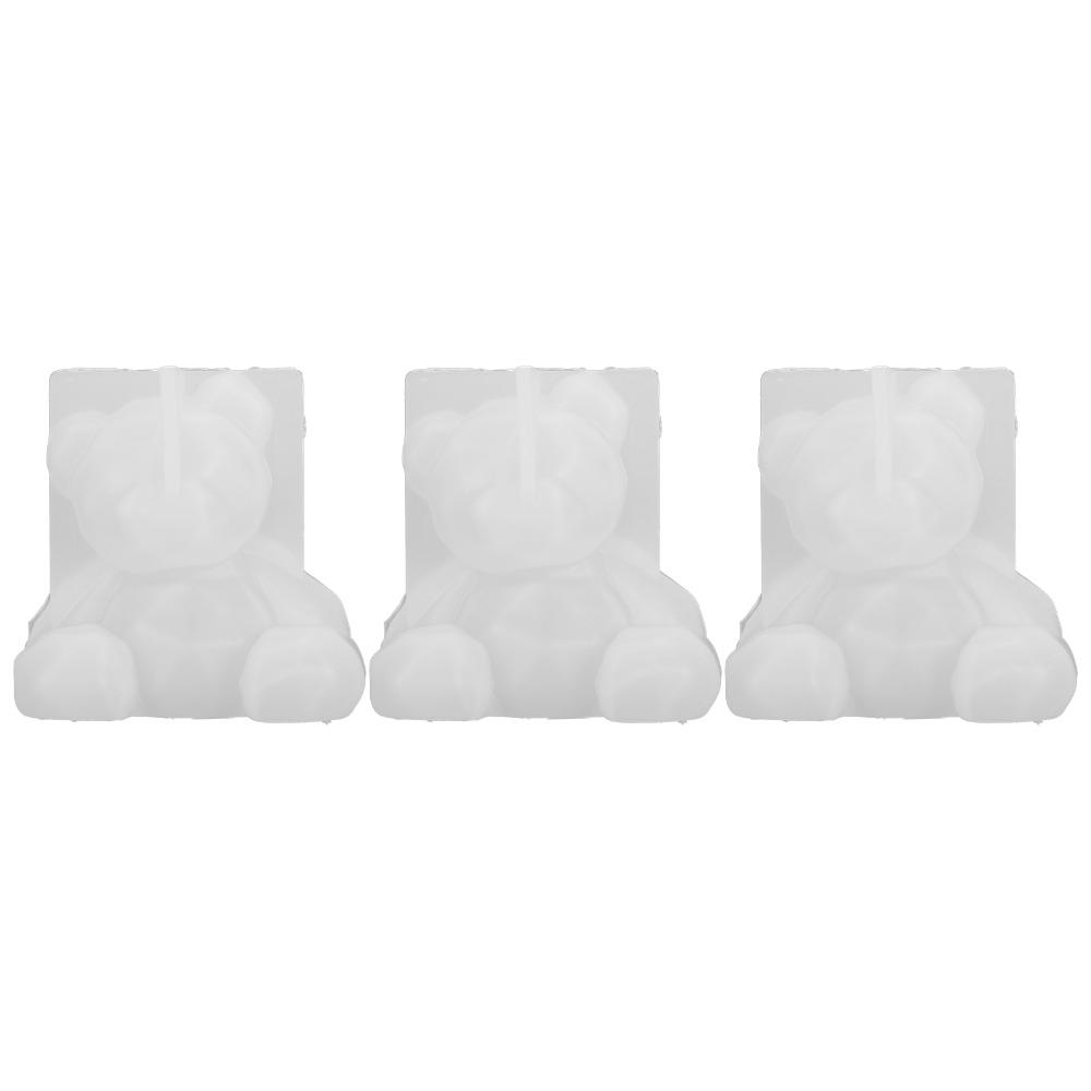 3pcs Food-Grade Silicone Bear Resin Mould Cute Bear 3D Shape Animal Silicone Mould Chubby Bear Transparent Bear Candy Mould