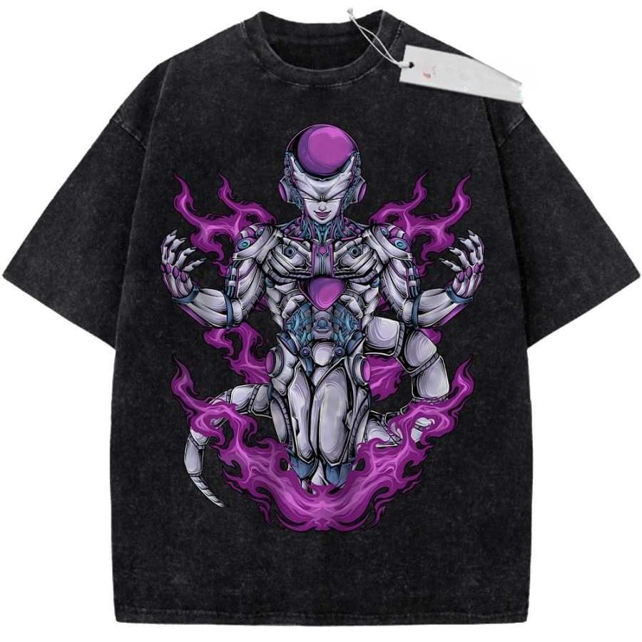 Unisex Washed Purple Vintage T  Shirt Dragon Ball Frieza Final Form High  Quality Fabric for Home Leisure Travel Shopping