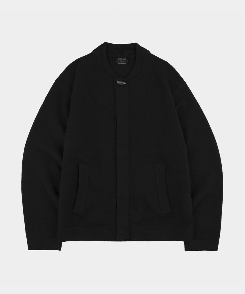 Скрытый шерстяной вязаный жакет LETTERCOMO Signature Черный