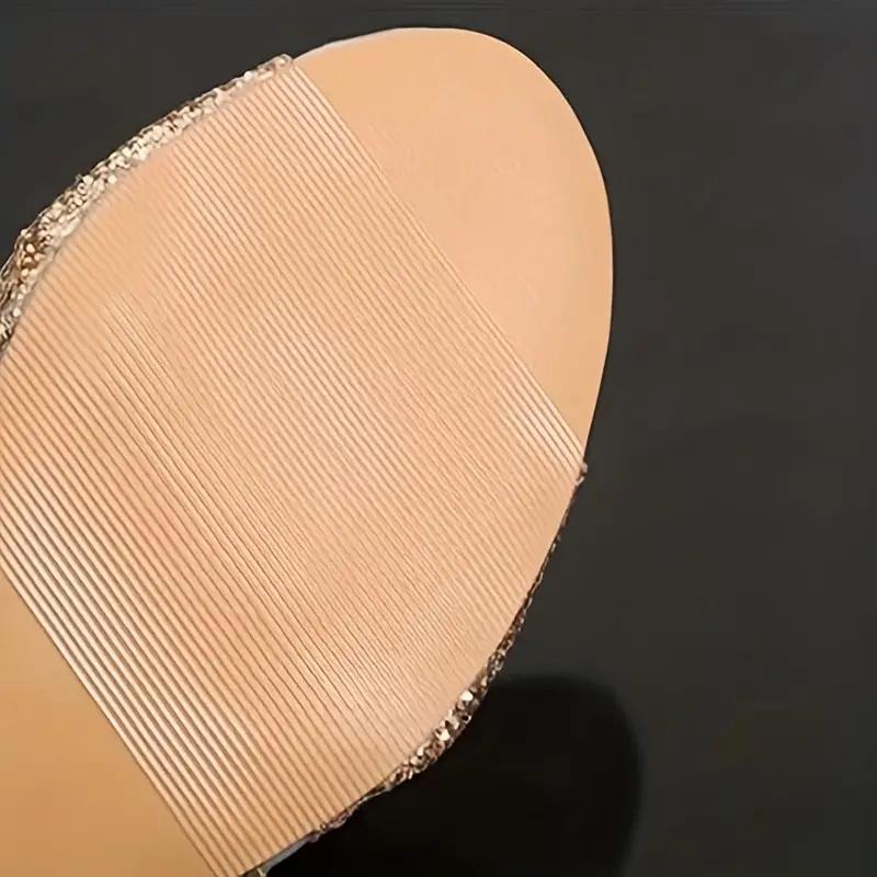 Sparkling Women's Chunky Heel Sandals with Breathable Mesh and Glitter Sequins Perfect for Fashionable Open Toe Carnival Pumps