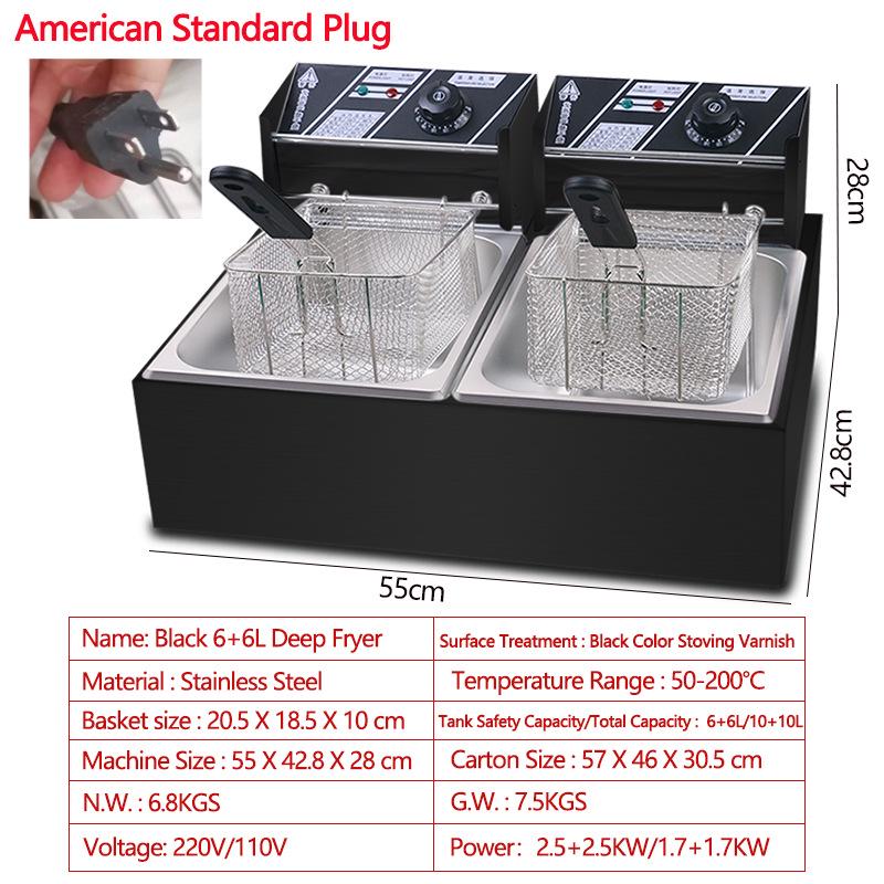 Large Capacity 110V/220V Electric Fryer - US, European, UK Standards - Free Shipping