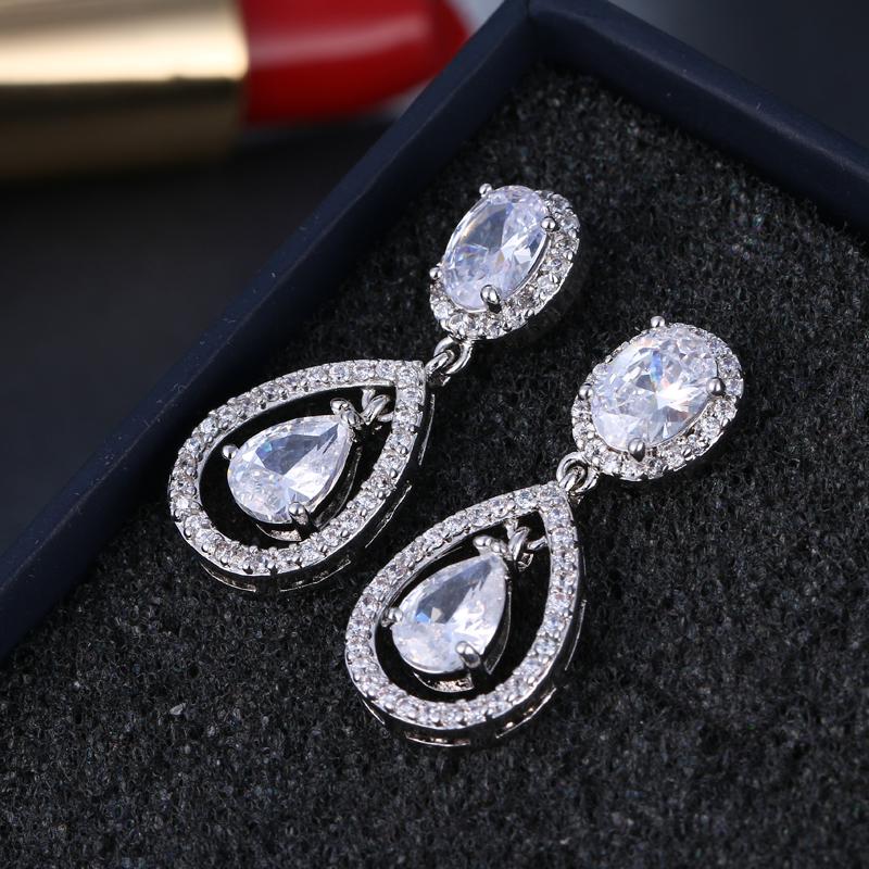 EMMAYA Classic Gold CZ Cubic Zirconia Dangle Drop Earrings Fashion Jewelry for Women Gift