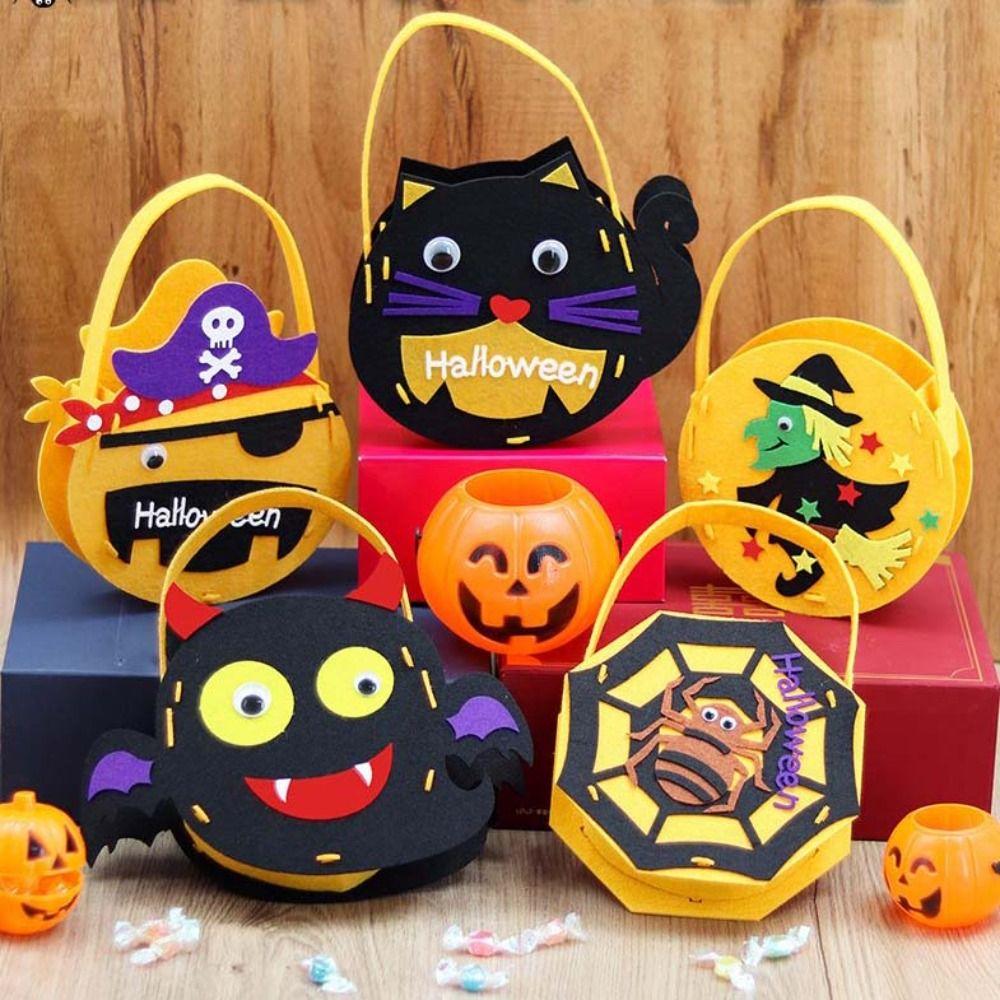 Non-woven Fabric DIY Halloween Candy Bag Trick Or Treat Pumpkin Handbag Halloween Gift