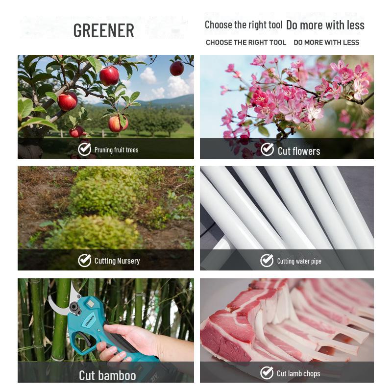 Green Forest Rechargeable Electric Pruning Shears for Strong Branches and Iron Sheet Cutting