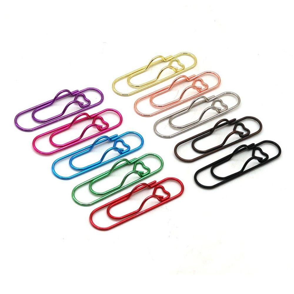 10pcs Document Clips Paper Clips Colorful Bookmarks Office Multi-functional Pen Holder Notebook